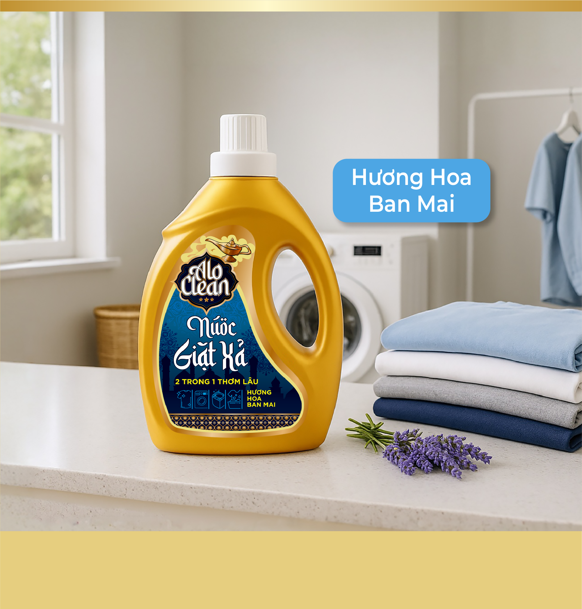 Nước Giặt Xả ALO CLEAN Hương Hoa Ban Mai (Can 2L)