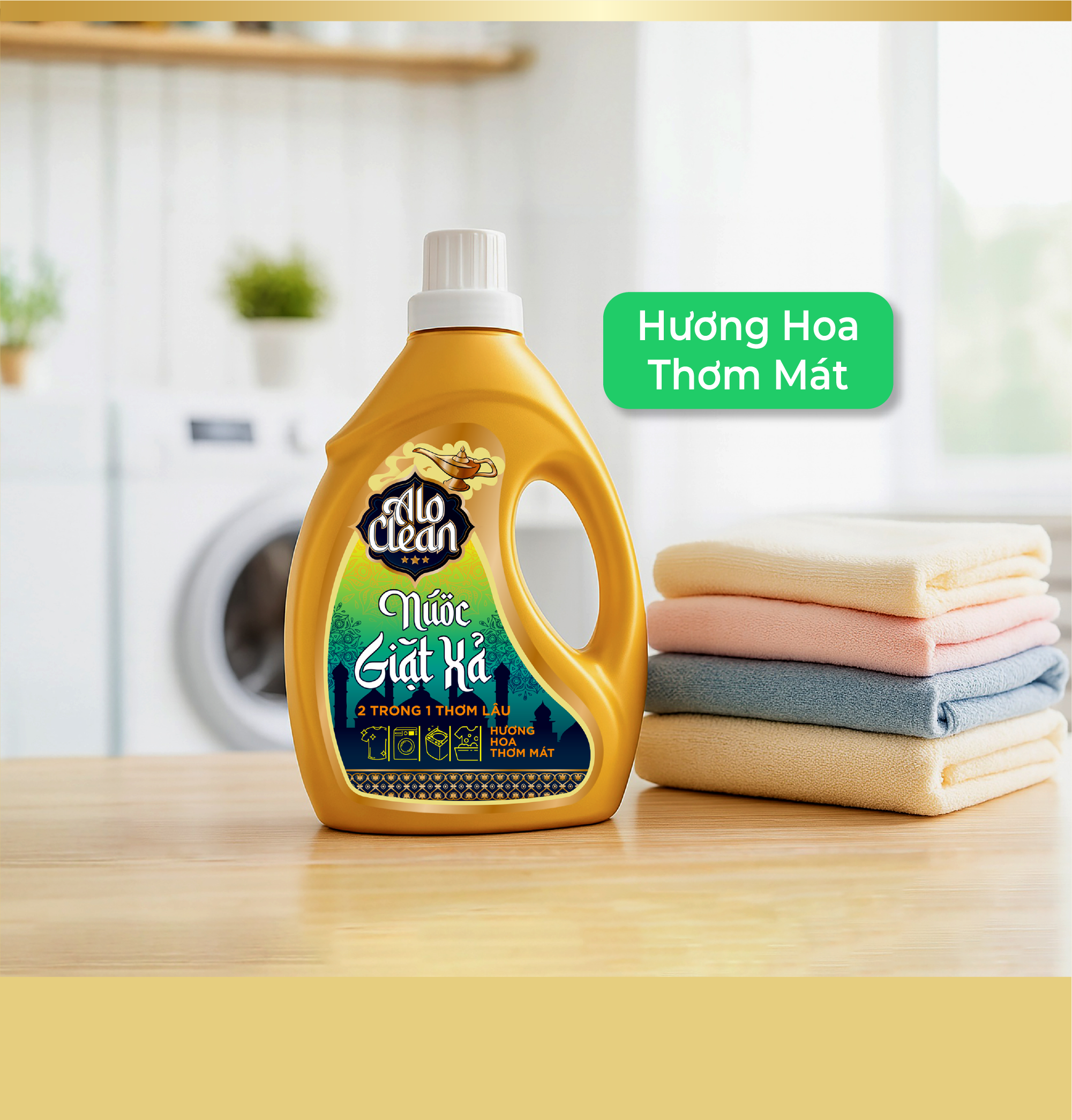 Nước Giặt Xả ALO CLEAN Hương Hoa Thơm Mát (Can 2L)