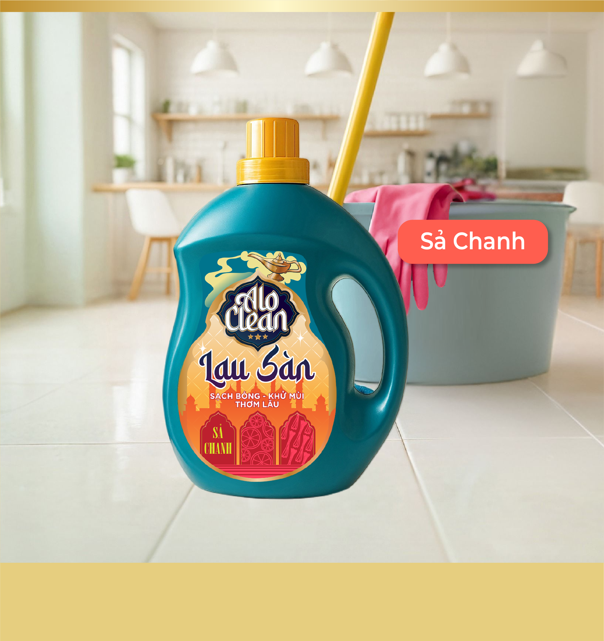 Nước Lau Sàn ALO CLEAN Sả Chanh (Can 3.8L)