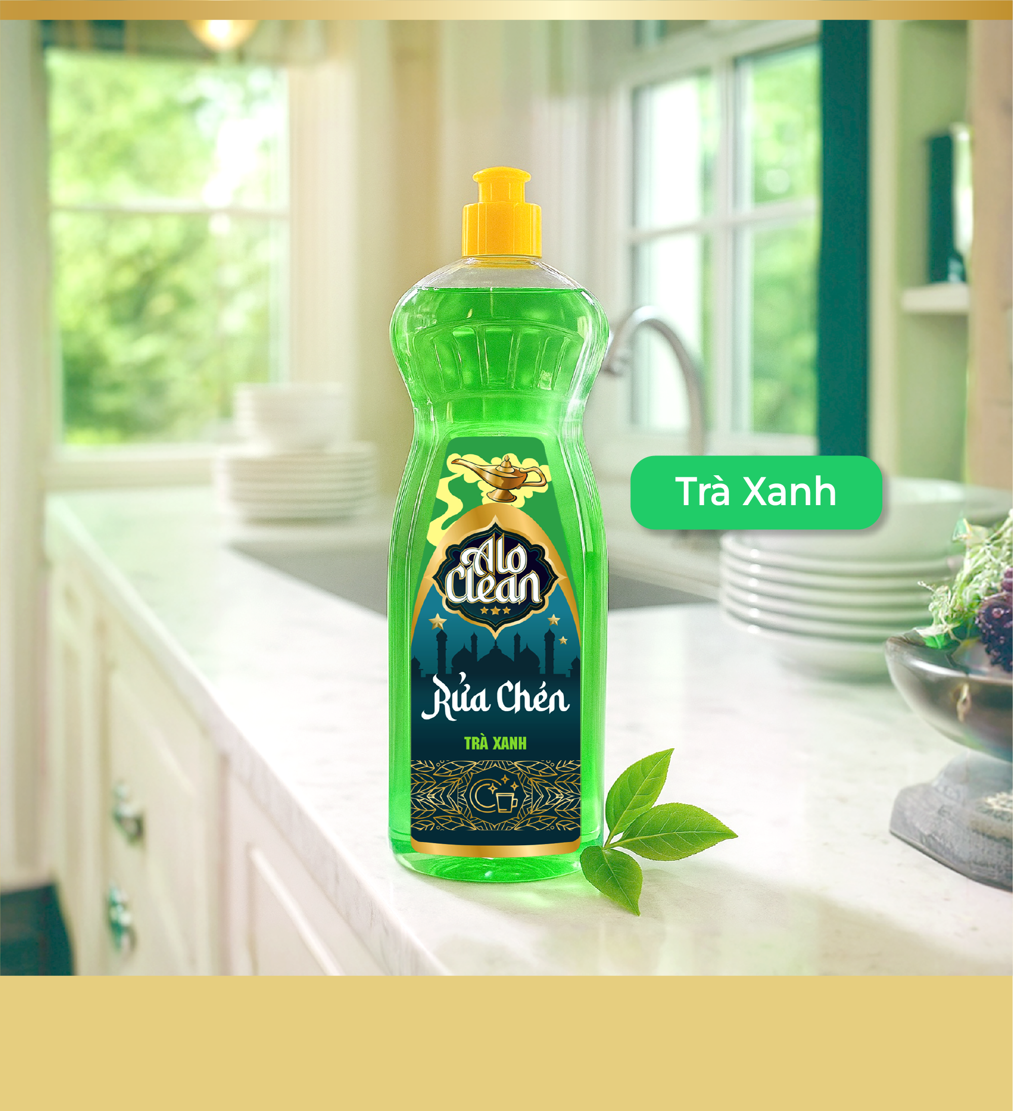 Nước Rửa Chén ALO CLEAN Trà Xanh (Chai 750ml)